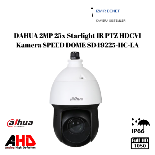 DAHUA 2MP 25x Starlight IR PTZ HDCVI Kamera SPEED DOME SD49225-HC-LA