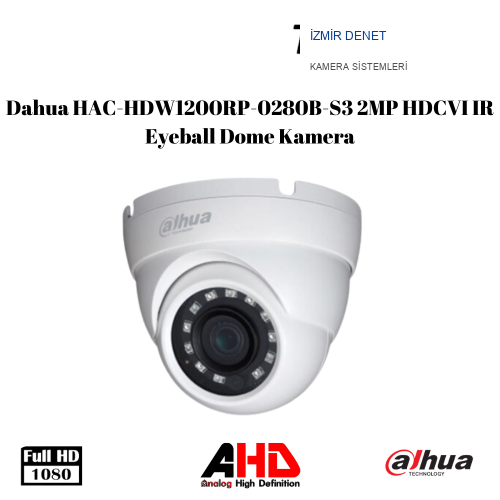Dahua HAC-HDW1200RP-0280B-S3 2MP HDCVI IR Eyeball Dome Kamera