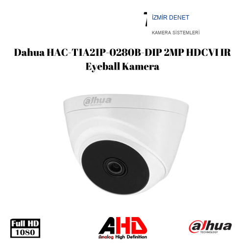 Dahua HAC-T1A21P-0280B-DIP 2MP HDCVI IR Eyeball Kamera
