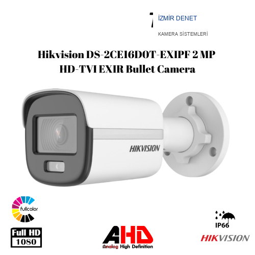 HIKVISION 2 MP DS-2CE10DF0T-PF COLORVU BULLET GÜVENLİK KAMERASI