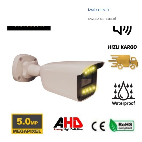 ARNA 5 MP SESLİ 8 ATOM WARM LED  FULL COLOR AHD Güvenlik Kamerası ARN- 0815