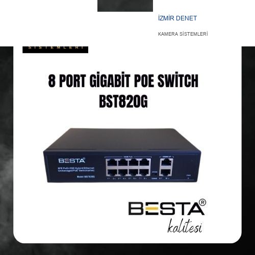 İzmir Denet 8 PORT GİGABİT POE SWİTCH 10/100/1000 Mbps Gigabit BST820G