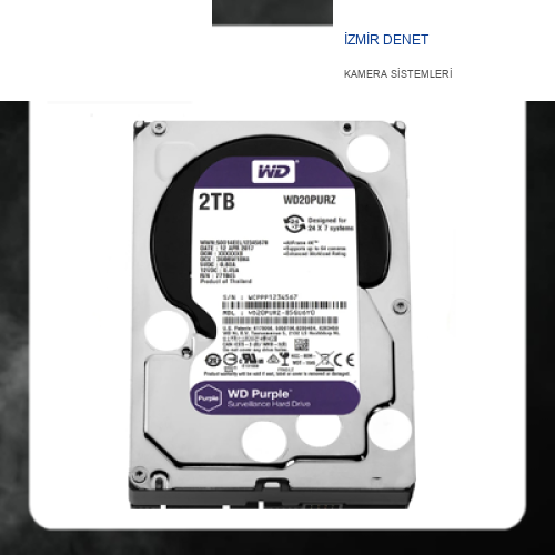 WD Hard Disk 3.5 Inç 2 Tb 6gb-S 64MB 7-24 Sata Wd Purple WD20PURZ
