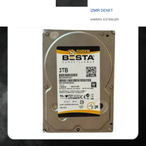 İzmir Denet TIGER 3 TB BS3000SV001 3,5" 5900 RPM 7/24 GÜVENLİK HARDDİSK
