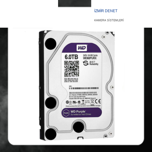 Western Digital Purple WD60PURX 6 TB 5400 RPM 64 MB 7/24 GÜVENLİK HARDDİSKİ