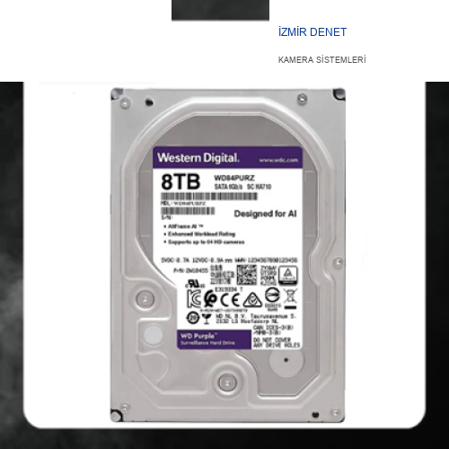 WD Purple 8 TB WD84PURZ 3.5"  5640 RPM SATA 3.0 HARDDİSK