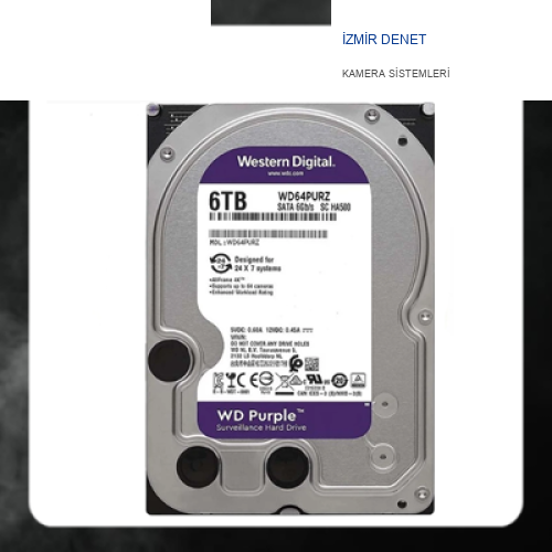 WD Purple 6 TB WD64PURZ SATA 3.0 5400 RPM 256 MB 3.5" Güvenlik Harddisk