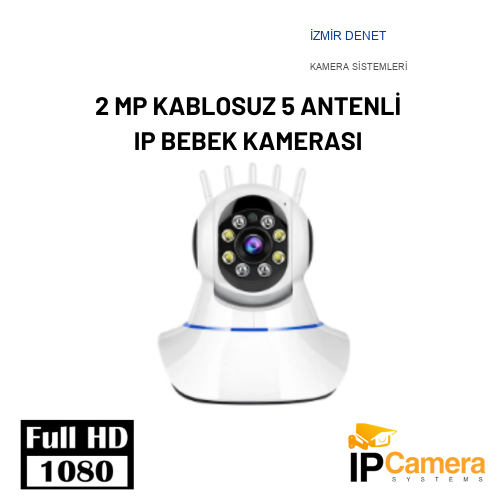 2 MP KABLOSUZ 5 ANTENLİ IP BEBEK KAMERASI 1080P ARNA-1235