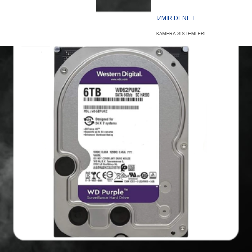 WD WD62PURZ Purple 6TB 5400RPM 64MB Sata3 180TB/Y 7/24 Güvenlik Harddiski