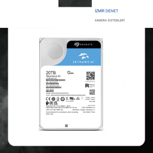 Seagate 3.5" 20TB  7200RPM 256MB Skyhawk ST20000VE002  Güvenlik Harddiski