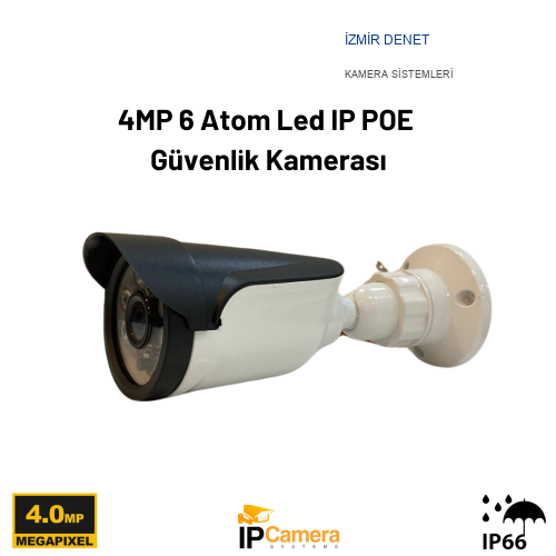 İzmir Denet 4MP 6 Atom Led IP POE Güvenlik Kamerası BT-1042