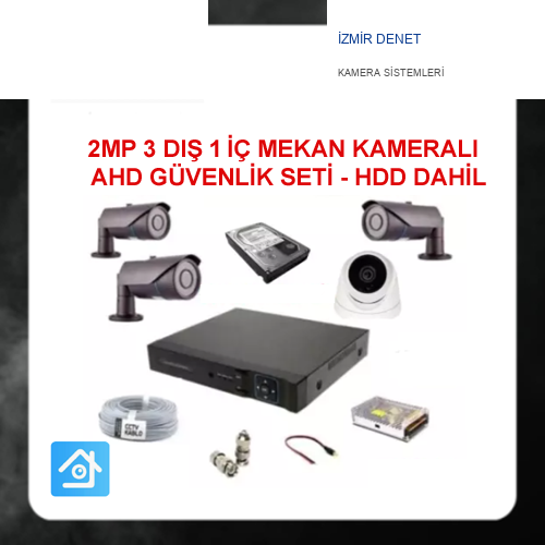 2 MP 1080P 3 DIŞ MEKAN 1 İÇ MEKAN KAMERALI HDD DAHİL GÜVENLİK SETİ ARNA-7642