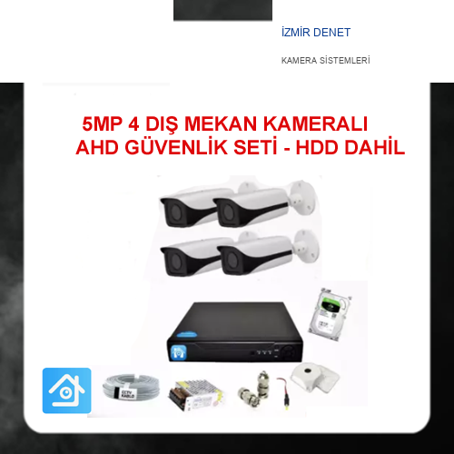 5 MP 1440P 4 METAL KASA KAMERALI 500 GB HDD DAHİL GÜVENLİK SETİ ARNA-7045