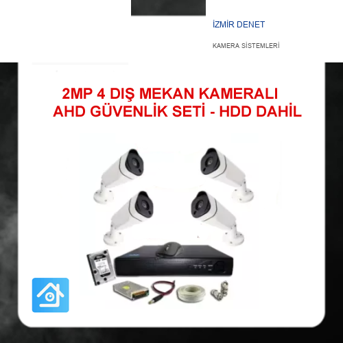 2 MP AHD Uzay Metal Kasa 4 Kameralı 1 TB HDD Dahil Güvenlik Seti ARNA-7444
