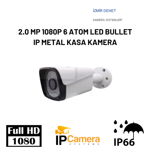 2.0 MP 1080P 6 ATOM LED BULLET IP METAL KASA KAMERA ARNA-1036