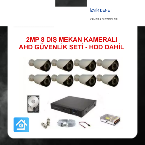 2 MP 1080P 8 Kameralı Ahd Güvenlik Seti 1 TB Harddisk Dahil ARNA-7428