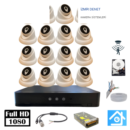 5MP Lens 2MP 1080p Dome 16 Kameralı 1TB Harddisk Dahil Güvenlik Kamerası Seti - ST-2161TBD