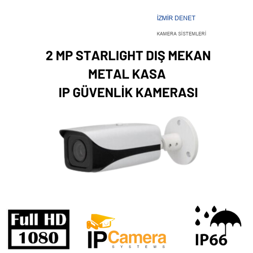 2 MP STARLIGHT DIŞ MEKAN METAL KASA IP GÜVENLİK KAMERASI ARNA-1420