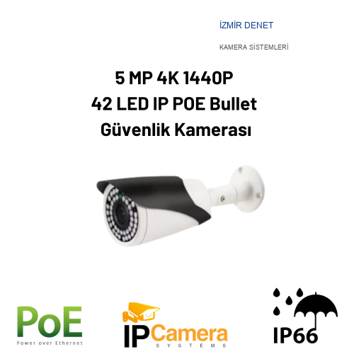 METAL KASA 5 MP 42 LED IP POE GÜVENLİK KAMERASI BT-5061