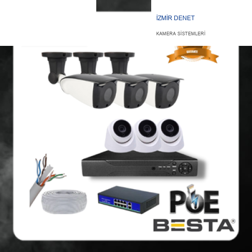 5 MP 3 İÇ MEKAN 3 DIŞ MEKAN KAMERALI IP POE GÜVENLİK SETİ KD-1750