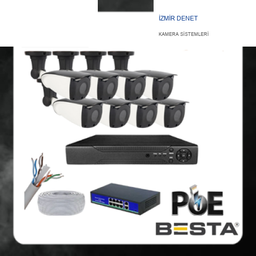 5 MP 1440P 8 DIŞ MEKAN KAMERALI IP POE Güvenlik Seti KD-2746