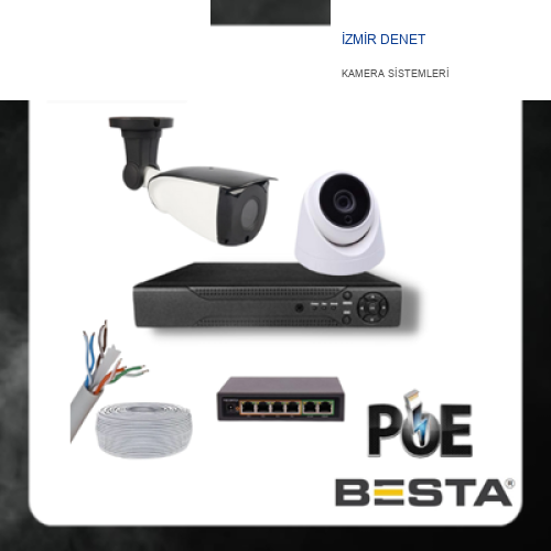 5 MP 1 İÇ MEKAN 1 DIŞ MEKAN KAMERALI IP POE GÜVENLİK SETİ KD-1748