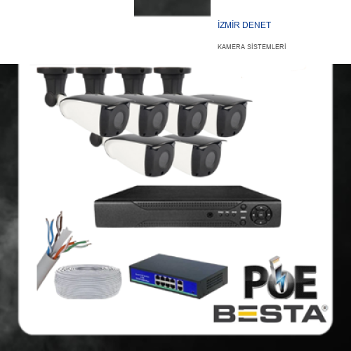 5 MP 1440P 6 DIŞ MEKAN KAMERALI IP POE Güvenlik Seti KD-2745