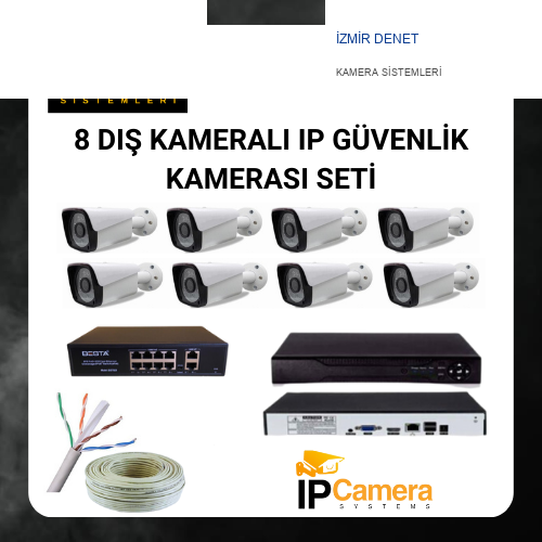 8 DIŞ KAMERALI IP SİSTEM GÜVENLİK SETİ - IP9505