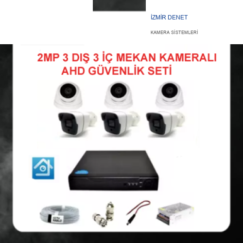 2MP 1080P 3 Dış Mekan 3 İç Mekan Kameralı Ahd Güvenlik Seti ARNA-7233