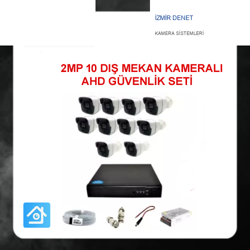 2MP 1080P 10 Dış Mekan Kameralı Ahd Güvenlik Seti ARNA-7140