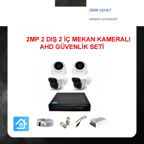 2 MP 1080P 2 İç Mekan 2 Dış Mekan Kameralı Ahd Güvenlik Seti ARNA-7244