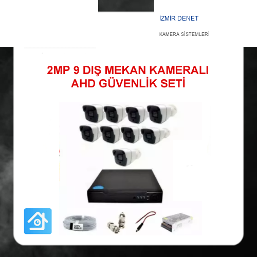2MP 1080P 9 Dış Mekan Kameralı Ahd Güvenlik Seti ARNA-7149
