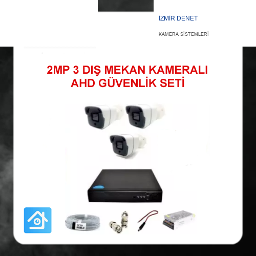 2MP 1080P 3 Dış Mekan Kameralı Ahd Güvenlik Seti ARNA-7143