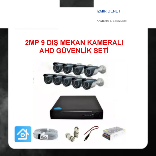2 MP AHD 9 DIŞ MEKAN KAMERALI GÜVENLİK SETİ ARNA-7129