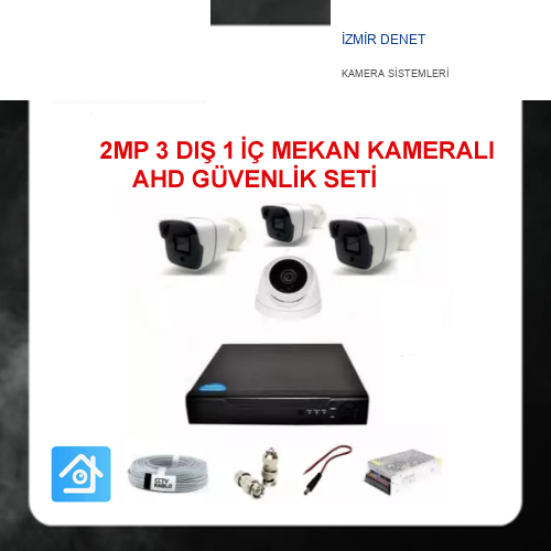 2MP 1080P 3 Dış Mekan 1 İç Mekan Kameralı Ahd Güvenlik Seti  ARNA-7231