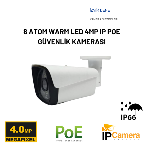 8 ATOM WARM LED 4MP IP POE GÜVENLİK KAMERASI - 21408