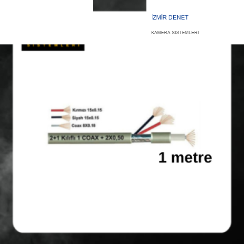 2+1 0,50 KOAKSİYEL CCTV KAMERA KABLOSU - 1 METRE