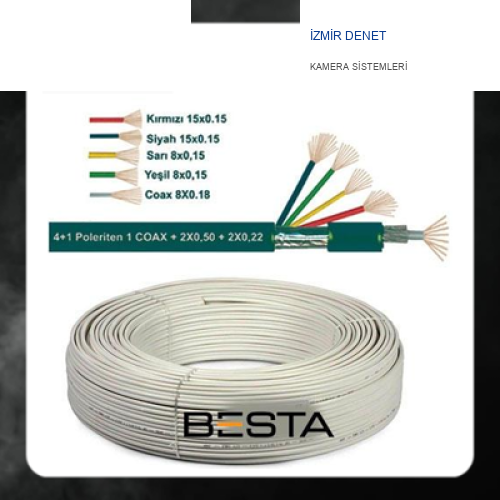 4+1 250 Metre 0.50 CCTV Kamera Ses Kablosu ARNA-5425