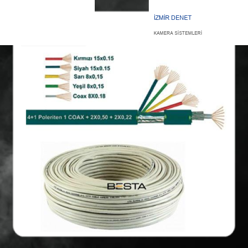 4+1 100 Metre 0.50 CCTV Kamera Kablosu ARNA-5410