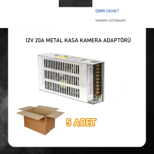 Cortex 12V 20 Amper Metal Kasa Kamera Adaptörü 5 Adet Ekonomik Paket