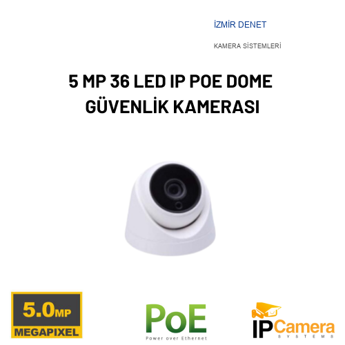 5 MP 36 LED IP POE  DOME GÜVENLİK KAMERASI ARNA-1334