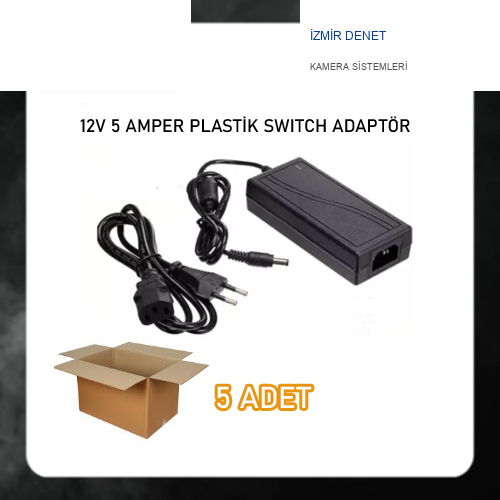 12V 5 AMPER PLASTİK SWITCH ADAPTÖR GÜVENLİK KAMERASI ADAPTÖRÜ 5 ADET
