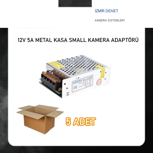 Cortex 12V 5 Amper Small Metal Kasa Kamera Adaptörü 5 Adet Avantajlı Paket