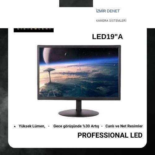 19" LED EKRAN GÜVENLİK MONİTÖRÜ - 19LED