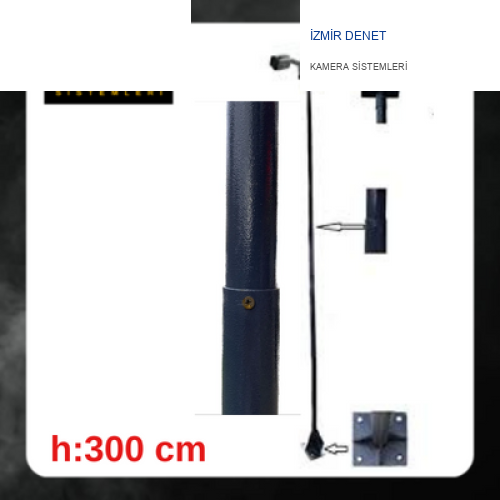 Metal Kamera Montaj Direği 300 cm -Arna 3004