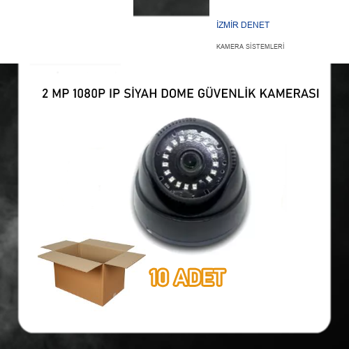 2 MP 1080P IP SİYAH DOME GÜVENLİK KAMERASI ARNA-1812 10'LU AVANTAJLI KOLİ