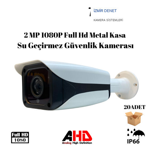 2.0 MP 1080P 4 ARRAY LED METAL KASA AHD KAMERA SU GEÇİRMEZ ARNA-2034 20'Lİ KOLİ