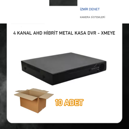 4 Kanal Ahd 1080N Tek Sesli Hibrit Dvr Metal Kasa Xmeye Kamera Kayıt Cihazı H265+ ARNA-4142 EKONOMİK 10 LU PAKET