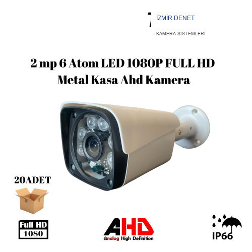 2 MP 6 ATOM LED 1080P FULL HD METAL KASA AHD KAMERA ARNA-2736 20 ADET
