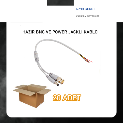 HAZIR BNC VE POWER JACKLI KABLO ARNA-6104 A KALİTE EKONOMİK 20'Lİ PAKET